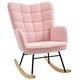 image 1 of HOMCOM Wingback Rocking Chair for Nursing w/ Steel Frame Pink