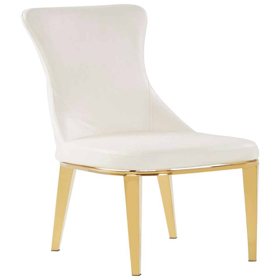 image 1 of Interiors by Premier White Dining Chair, Comfortable Leather Desk Chair, Backrest Dining chair, Faux White Leather