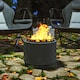 image 6 of Outsunny 48.5cm Smokeless Wood Burning Firepit Metal Fire Pit, Dark Grey | Grey | Dark Grey
