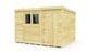 image 1 of 11 x 8 Feet Pent Shed - Single Door With Windows - Wood - L231 x W329 x H201 cm | Brown