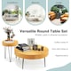 image 5 of COSTWAY 2PCS Round Nesting Tables Accent Coffee Tables Brown