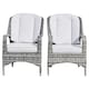 image 1 of Direct Wicker 2-Piece Outdoor PE Rattan Dining Chairs, Grey | Grey