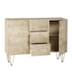 image 2 of Light Gold Extra Large Sideboard 3 Drawers And 2 Doors - Solid Mango Wood - L40 x W160 x H85 cm | Brown