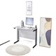 image 2 of Grey Office Desk Wooden Room Furniture with Sturdy Iron Legs for Home, Study, and Office Grey
