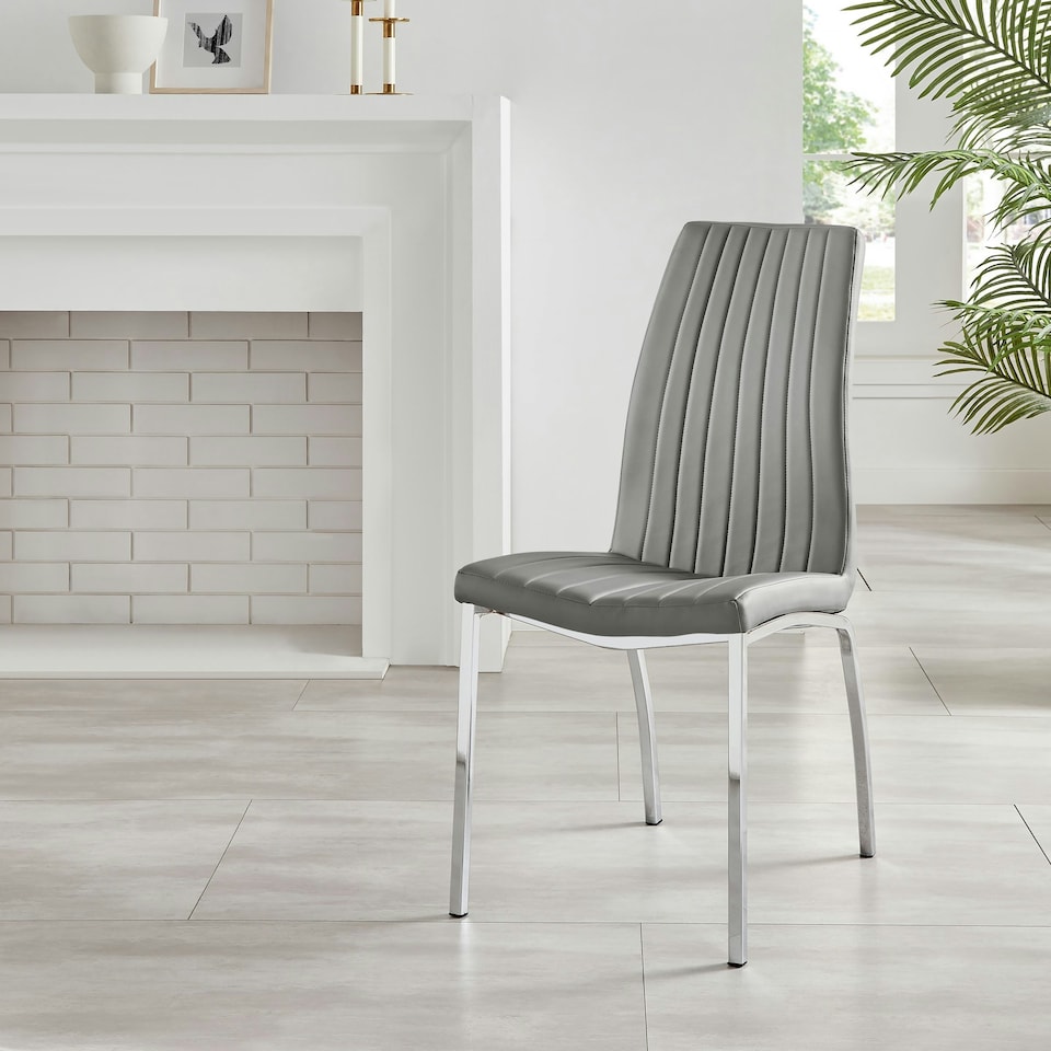 image 1 of Furniturebox 2x Elephant Grey Isco Dining Chairs