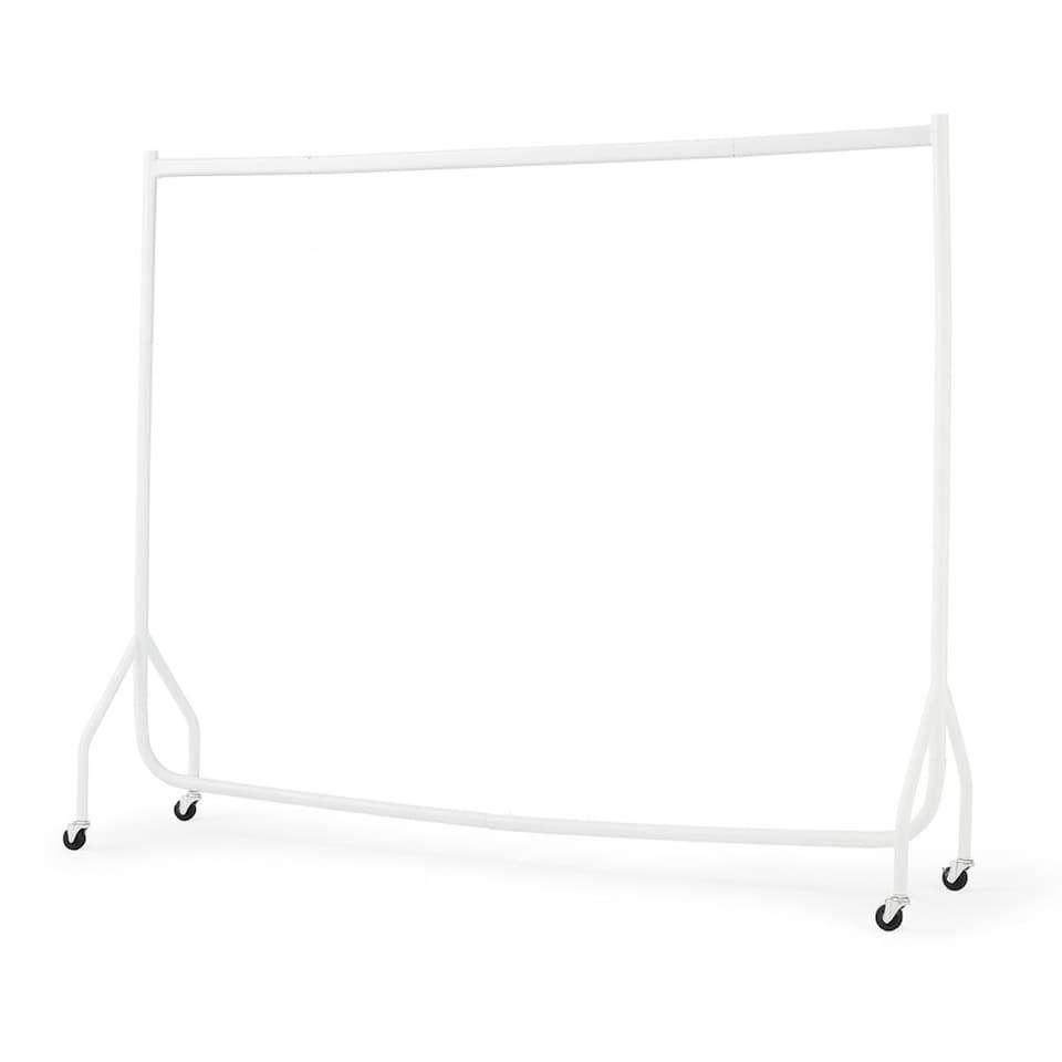 image 1 of 6ft White Heavy Duty Clothes Rail Metal Garment Rack for Hanging Clothing