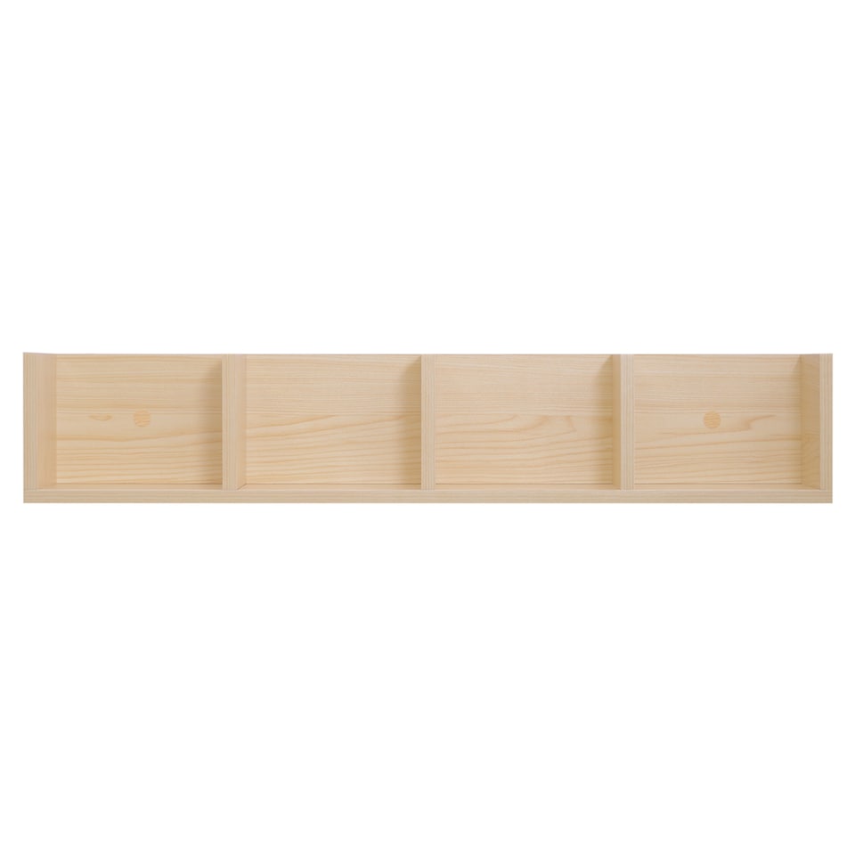 image 1 of HOMCOM Wooden Wall-Mounted Storage Media Display Shelf Center Rack, Natural