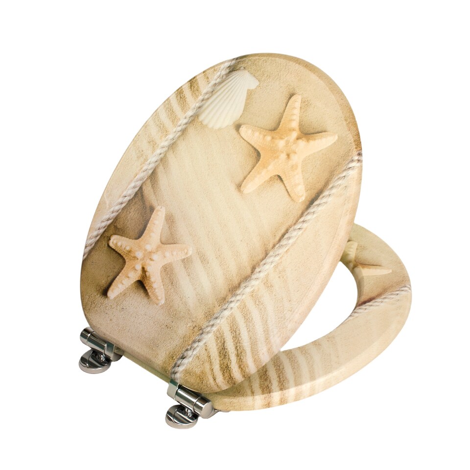 image 1 of RTS Starfish Sand Wood Soft Close Toilet Seat