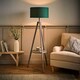 image 2 of ValueLights Morrigan Green Shade Grey Wood Tripod Floor Lamp Green