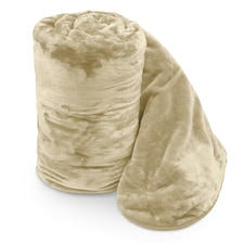 Velosso Faux Mink Thick Heavy Blanket - 150cm x 200cm Cream | Latte