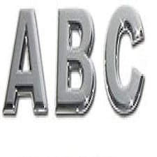 Golden Grace Self Adhesive Alphabets, Letter C in Chrome Finish - House Plate Plaque - 50mm