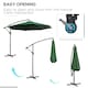 image 3 of Outsunny 3(m) Garden Banana Parasol Cantilever Umbrella, Dark Green
