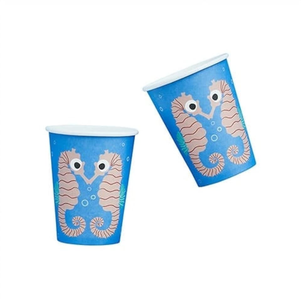 image 1 of Seahorse Paper Cups 230ml - Pack of 8