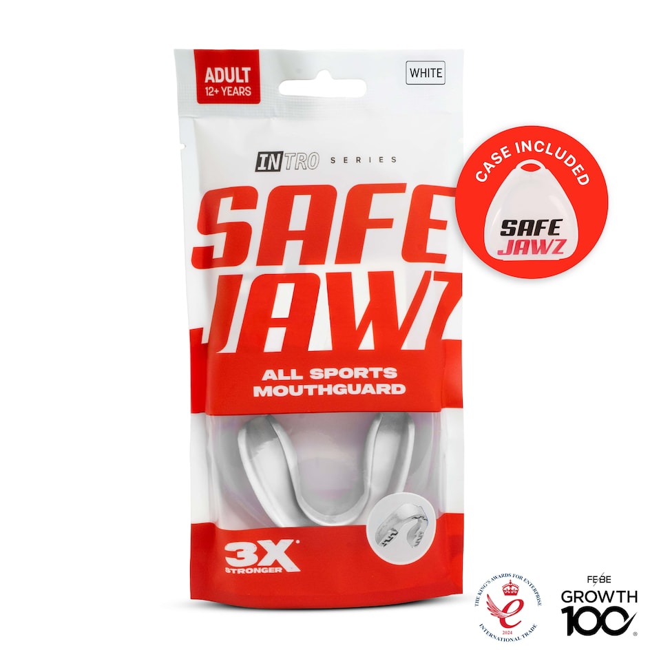 image 1 of SAFEJAWZ Intro Sports Mouth Guard White Adult/Junior