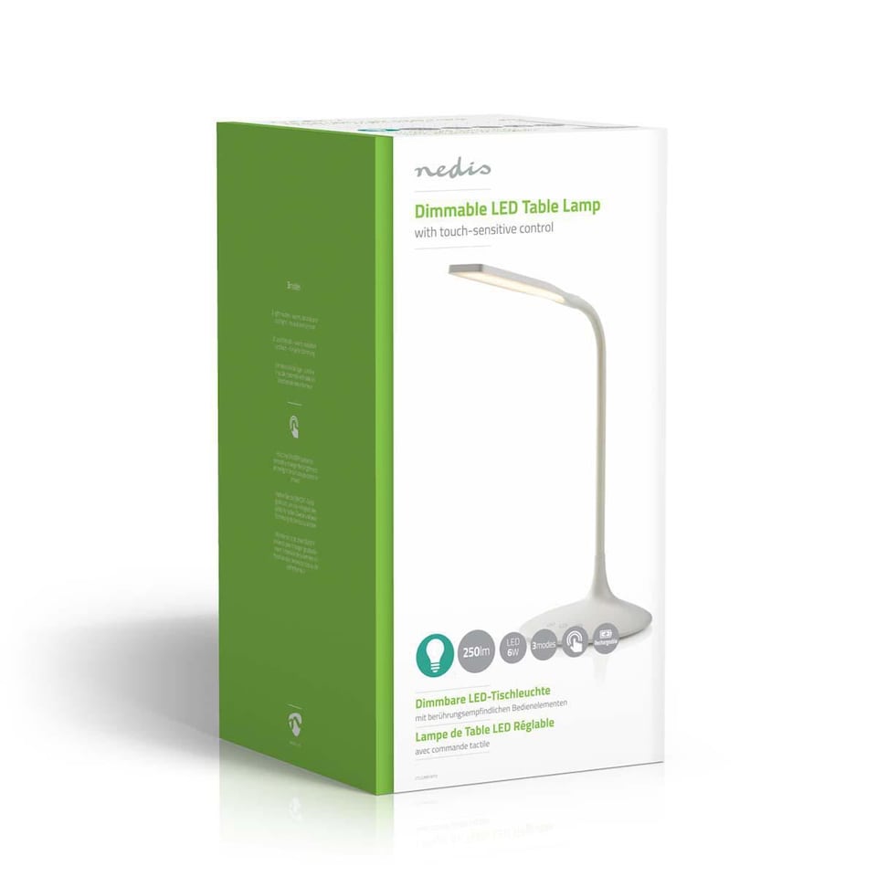 image 1 of Nedis LED Table / Bedside Desk Lamp Dimmable & USB Rechargeable with Touch Function - White