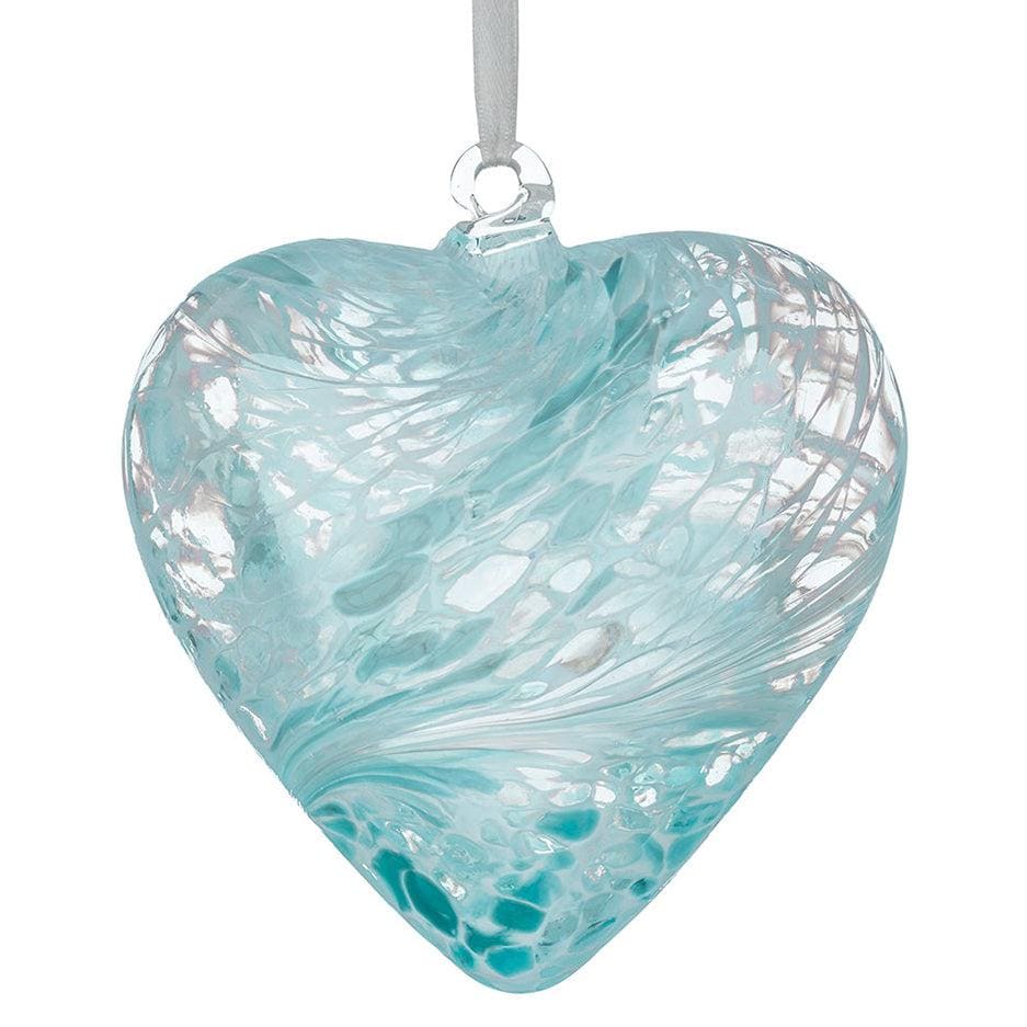 Sienna Glass 8cm Friendship Heart Pastel Blue