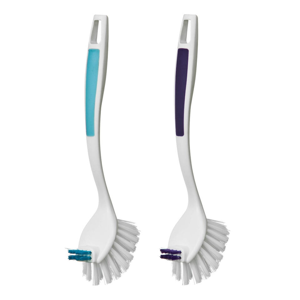 image 1 of Soft Grip Purple Dish Brush