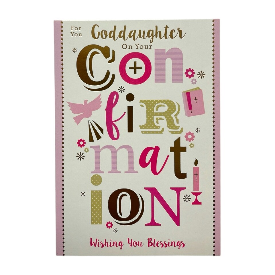 image 1 of For You Goddaughter On Your Confirmation Lettering Design Religious Card