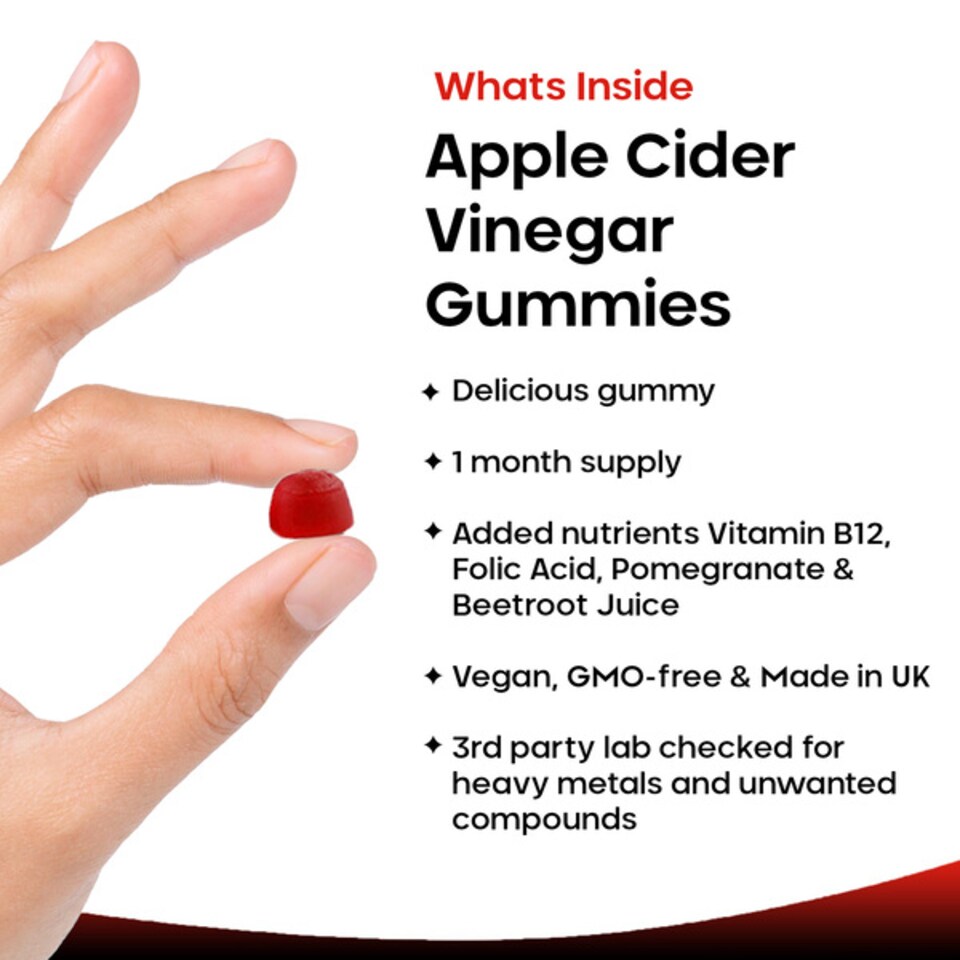 image 1 of Apple Cider Vinegar, 30 Vegan Gummies + Vitamin B12 Folate