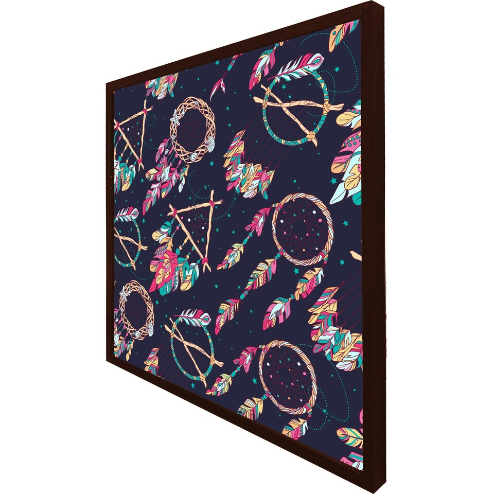 image 1 of Pattern with different dream catcher amulet (Picture Frame) Grey | M