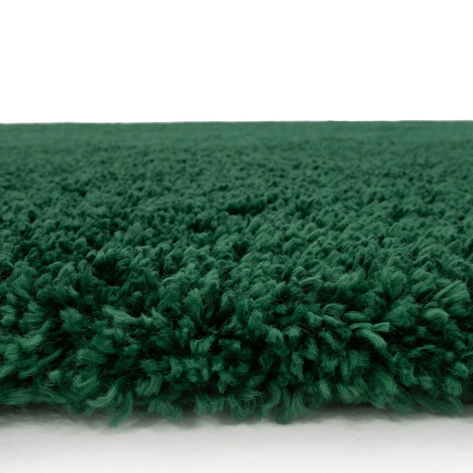 image 1 of KUKOON Dark Green Deep Pile Shaggy Living Room Area Rug 60cm x 110cm
