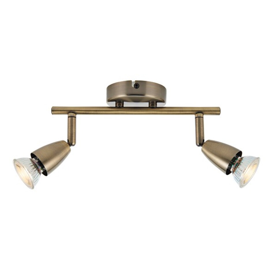 image 1 of Amalfi Adjustable 2 Light Spotlight Antique Brass, GU10