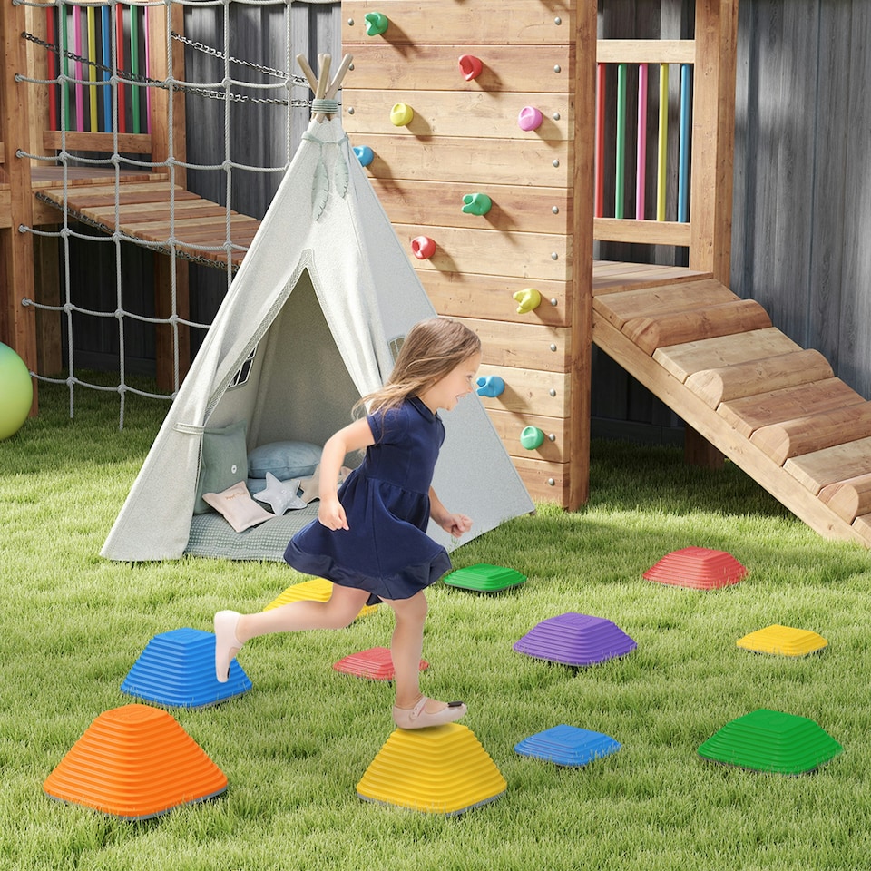 image 1 of AIYAPLAY Balance Stepping Stones, 11-Piece Sensory Toy for Ages 3-8 Years