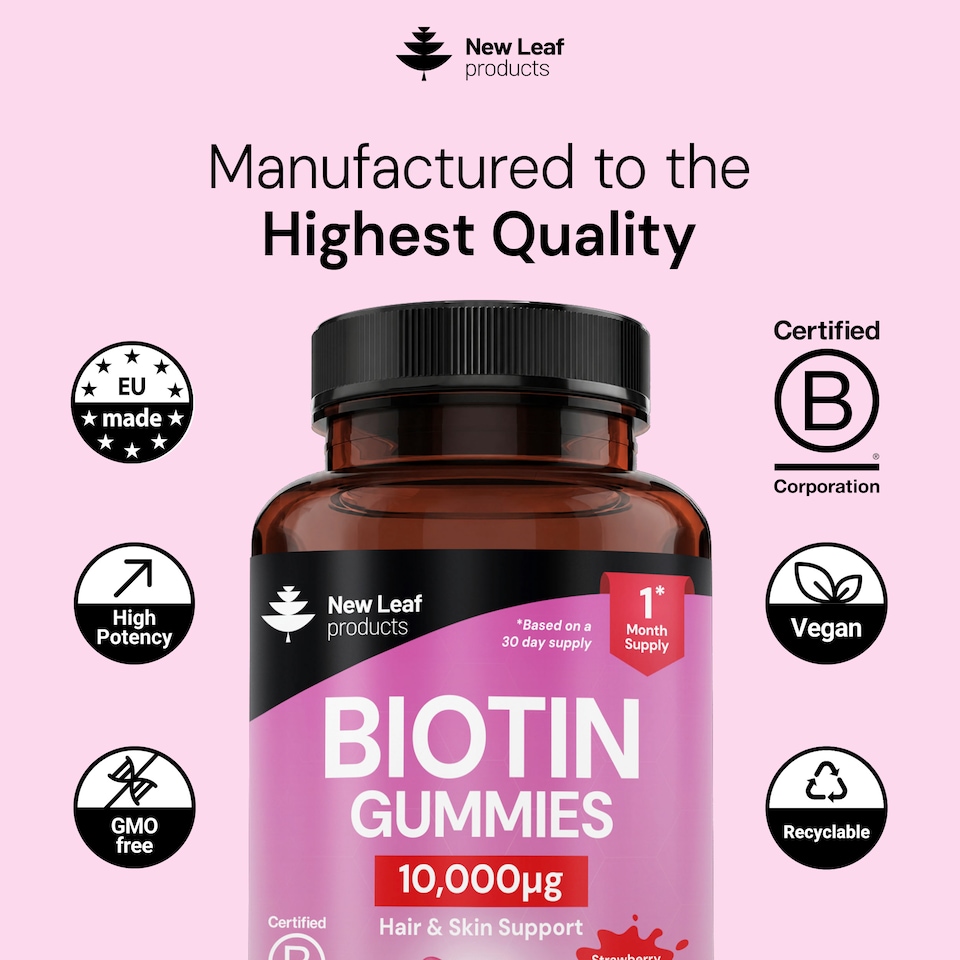 image 1 of Biotin 10,000µg Vegan Gummies For Beauty, Hair, Skin & Nails