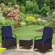 image 2 of Outsunny Rattan 3PCs Chair Table Bistro Set Patio Set w/ Steel Frame