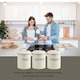 image 6 of Apollo Round Cream Kitchen Storage Canister Set of 3 Airtight Tea Coffee Sugar Containers Farmhouse Style Jars with Lids