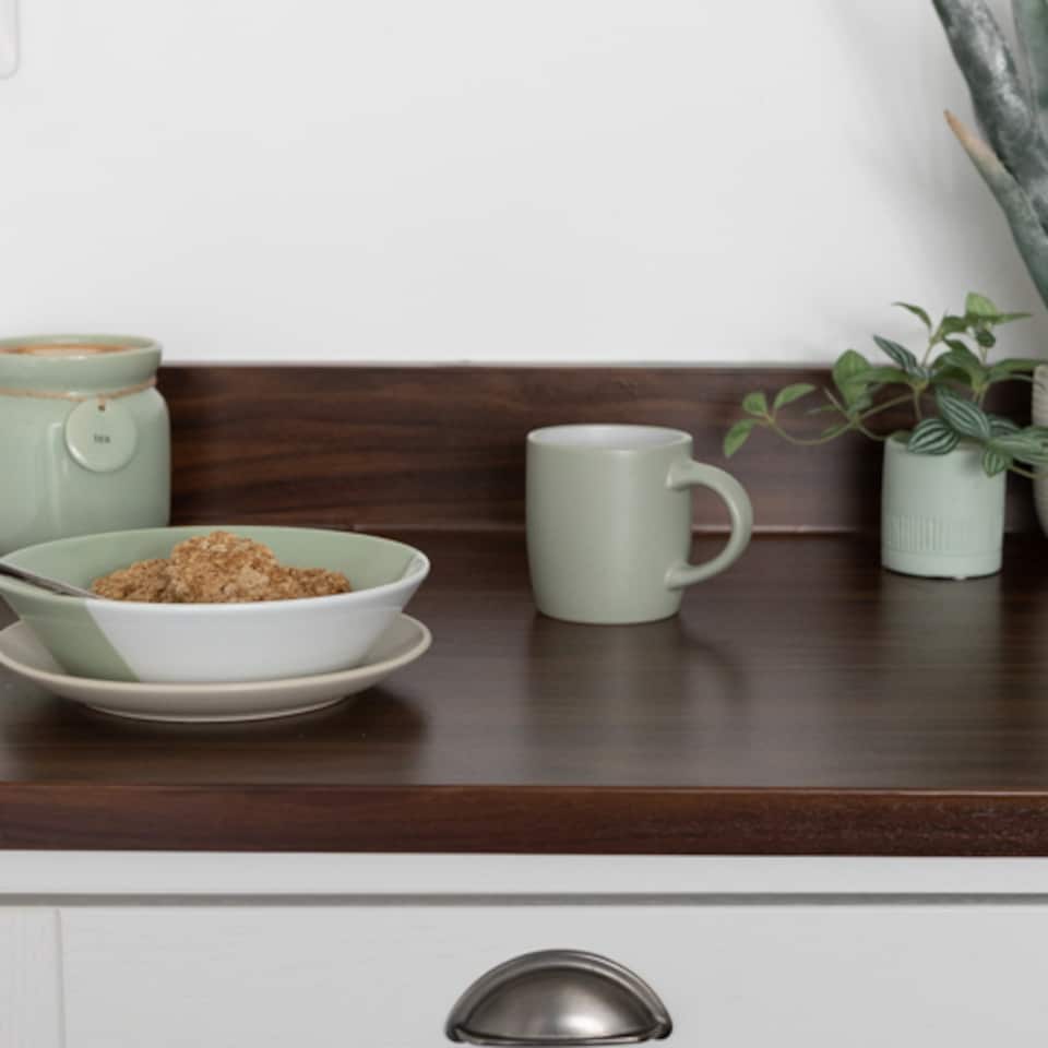 image 1 of Sticky Back Plastic Walnut Wood Effect Kitchen Self-adhesive Vinyl Wrap for Cupboards, Doors and Worktops 90cm x 15m - d-c-fix