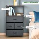 image 3 of HOMCOM 4 Drawer Storage Chest Unit Home w/ Shelves Home Living Bedroom Black