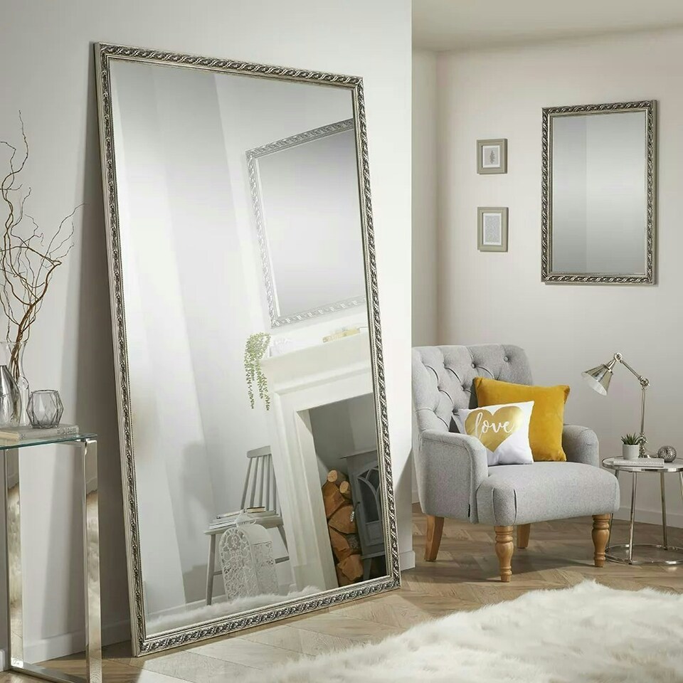 image 1 of Harlington Rectangular Leaner Mirror Silver | H 205cm x L 140cm