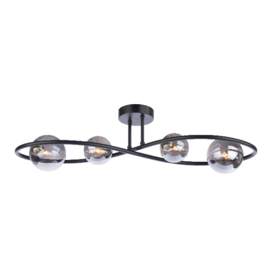 image 1 of Lena 4 Light Semi Flush Ceiling Light Black