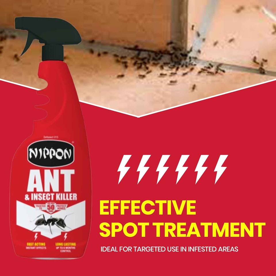 image 1 of Nippon Ant & Crawling Insect Spray 750ml Indoor Outdoor Surface Treatment Fast Acting Ready to Use Pest Control Solution
