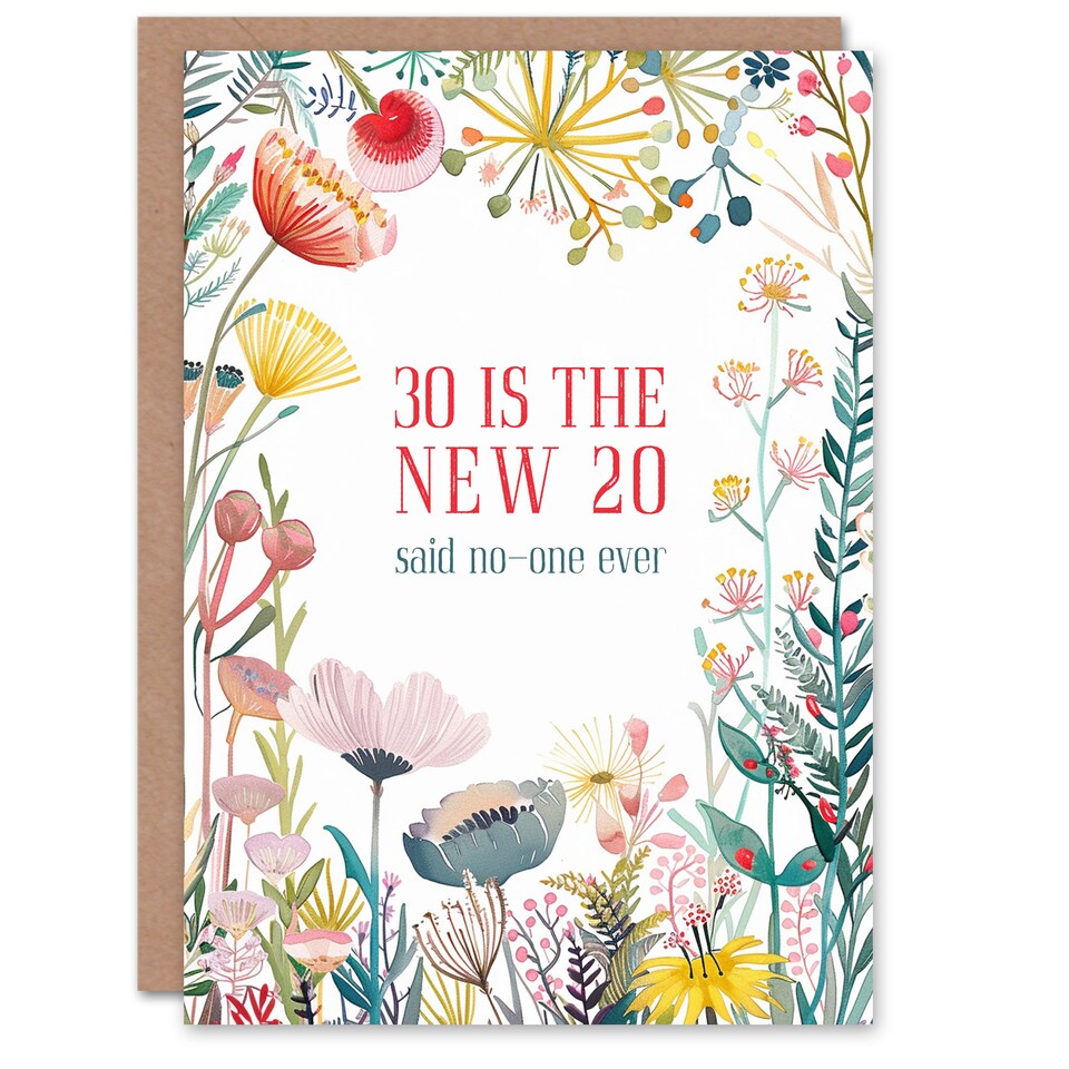 image 1 of Happy Flowers 30 New 20 Said No One Funny Birthday Greeting Card