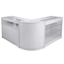 Taurus Brilliant White Shop Counter & Retail Display Set White