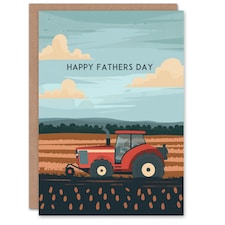 Farm Tractor Farming Crop Simple Design Fathers Day Dad Card