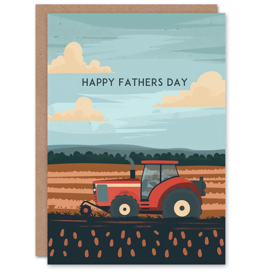 image 1 of Farm Tractor Farming Crop Simple Design Fathers Day Dad Card