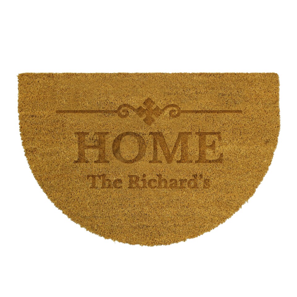 image 1 of Personalised Ornate Half Moon Indoor Doormat