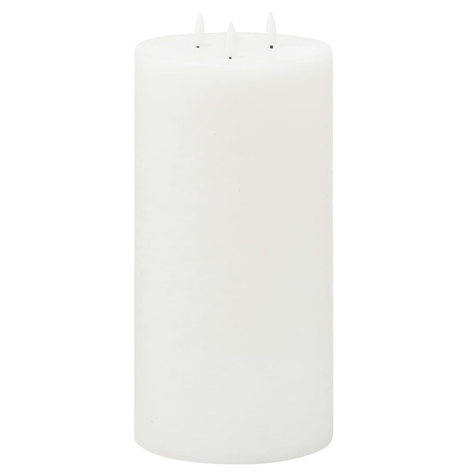 image 1 of Hill Interiors Luxe Collection Natural Glow 3 Wick Electric Candle - White - 30cm x 15cm x 15cm
