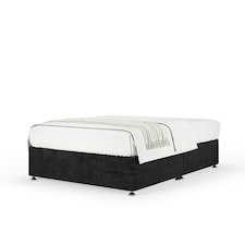 Super Ortho Orthopaedic Black Naples Velvet Divan Set Small Double
