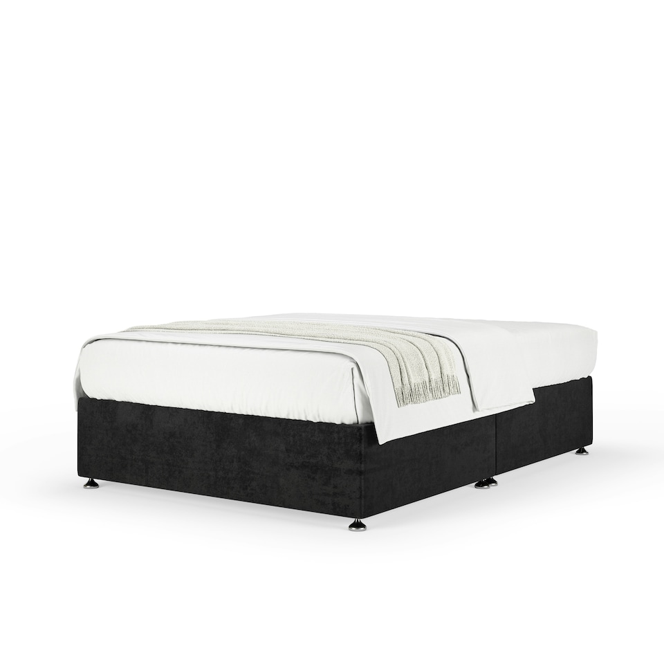 image 1 of Super Ortho Orthopaedic Black Naples Velvet Divan Set Small Double