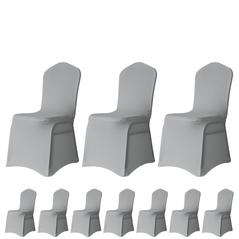 image 1 of Chair Cover Spandex Polyester Stretch, Flat Dining Slipcovers - 10pcs