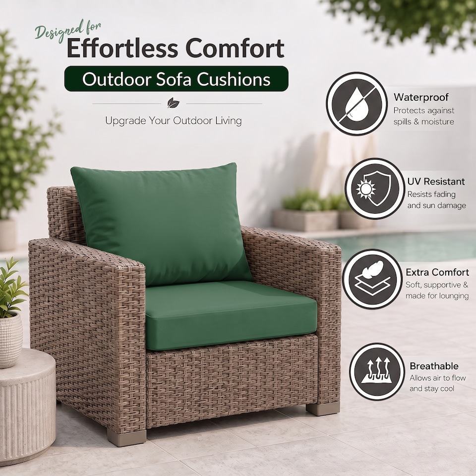 image 1 of Keter Allibert California Armchair Cushion Pad with Pillow