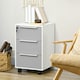 image 2 of HOMCOM Modern 3-Drawer Locking File Cabinet Mobile Filing Cabinet Grey White