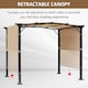 image 3 of Outsunny Outdoor Pergola Garden Gazebo with Two Adjustable Side Canopy Overhead Sun Shade Backyard Canopy Cover, Steel Khaki 2.96x2.45x2.3m