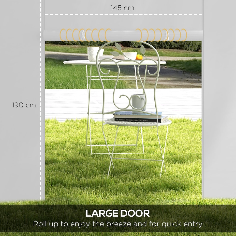 image 1 of Outsunny Gazebo Side Panels with Windows and Doors, for 3x3m or 3x6m Pop Up Gazebo, 2 Pack Sides Replacement, White