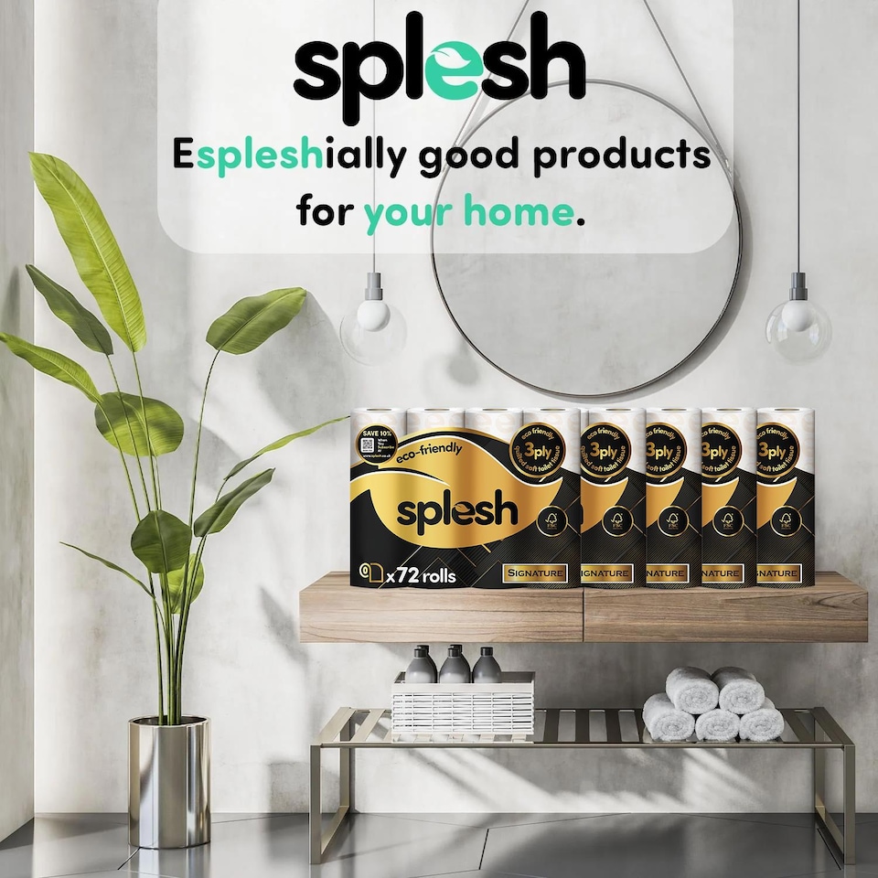 image 1 of Splesh Toilet Roll Signature Scented 72 Rolls|Quilted 3-Ply Soft Toilet Paper