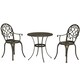 image 1 of Outsunny 3PCs Bistro Set,  Aluminium Garden Table and Chairs Bronze Tone